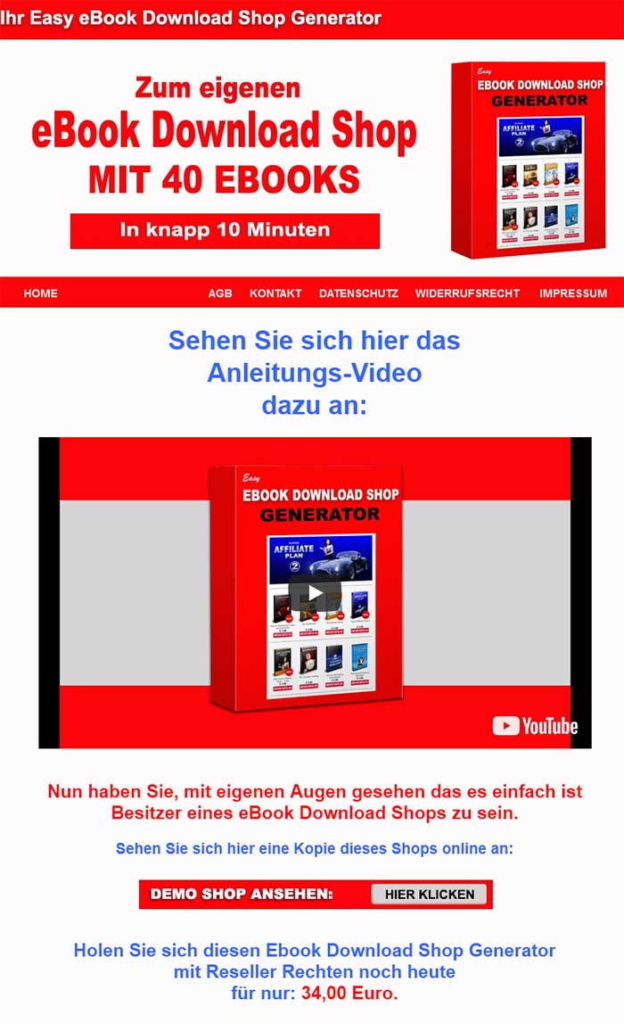 Ebook Download Shop mit 40 Ebooks